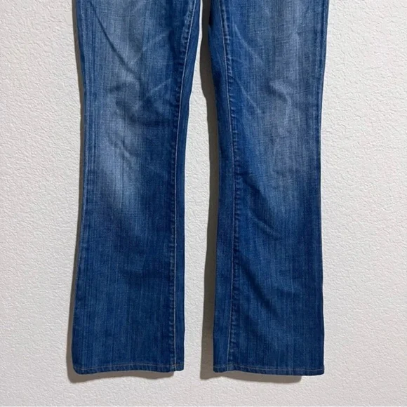 Citizens of Humanity Medium Wash Whiskered Distressed Low Rise Boot Cut Jeans 25 - Picture 4 of 13